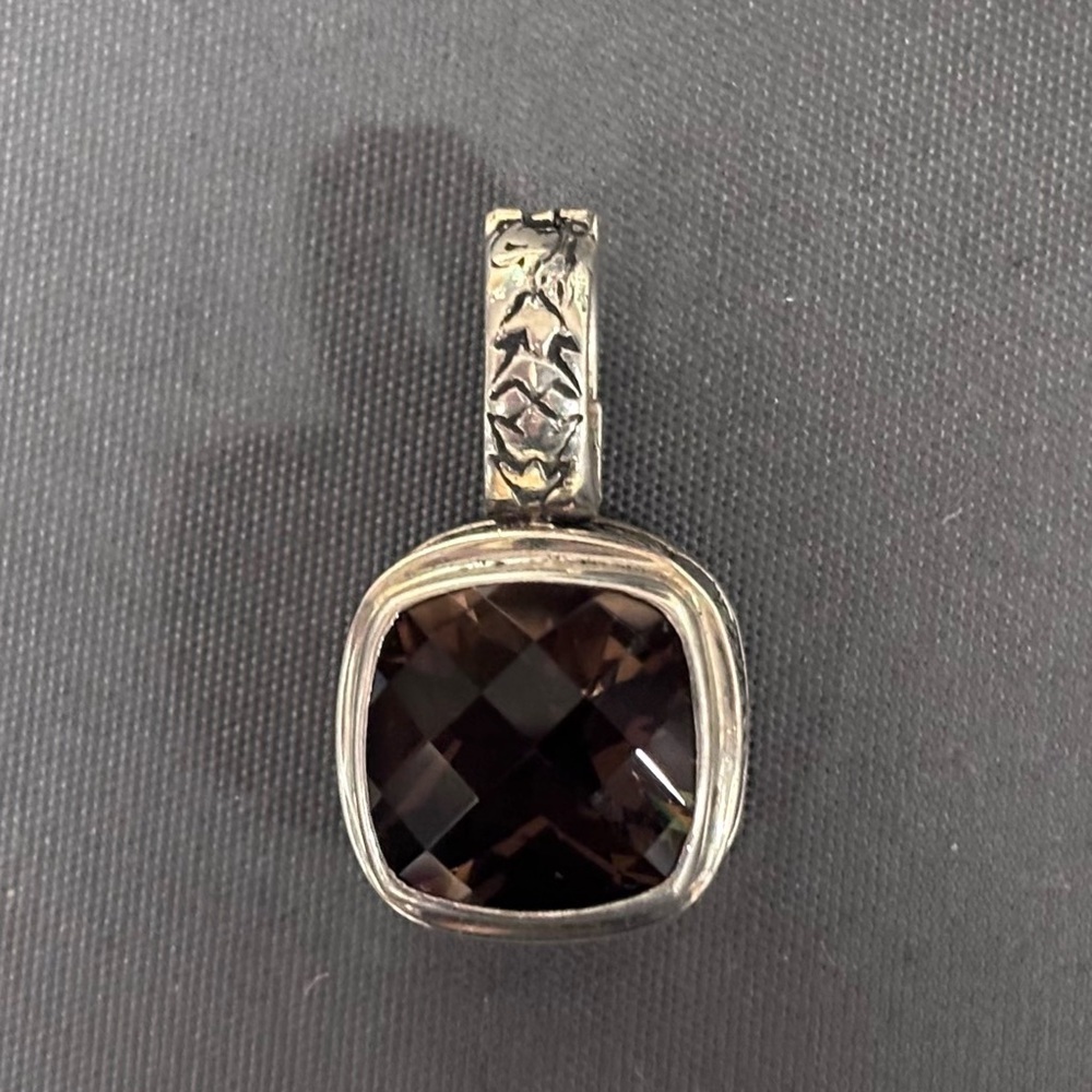 Fuzion Creations Synthetic Smoked Topaz Pendant 1 1/4”